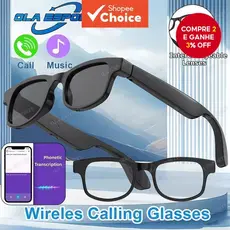 Novo AI Smart Bluetooth Óculos Assistente De Voz Chamada Homens Mulheres De Sol Inteligentes Câmera Cont