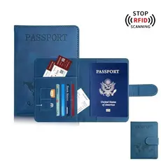 Porta-passaporte com Bloqueio de RFID para Mulheres e Homens - Capa de Carteira de Viagem Essencial