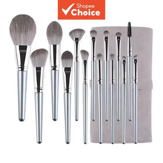 Conjunto Profissional de Pincéis de Maquiagem com 14 Peças Ultra Macios, Cerdas Suaves para Pó Solto e Sombra para o