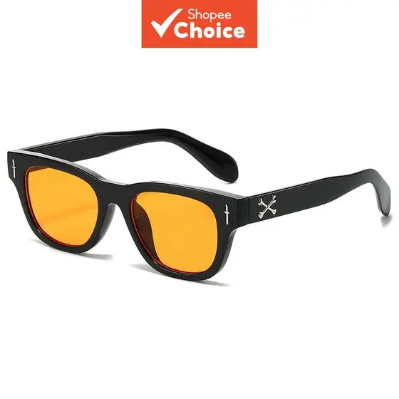 Óculos de Sol Quadrados com Decoração de Espada X, Unissex, Masculino e Feminino, Moda Europeia, Proteção UV400