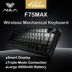 Teclado Mecânico Sem Fio Aula F75MAX - Teclado para Jogos com Retroiluminação RGB Hot-Swappable, Conexão Tripla