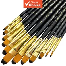 Conjunto de 12 pincéis Filbert, pincel artístico para acrílico, óleo, aquarela, guache, kits profissionais de pintura