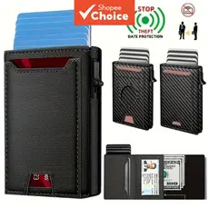 Nova carteira masculina executiva, grande capacidade com múltiplos compartimentos, RFID antirroubo, carteira de viagem,