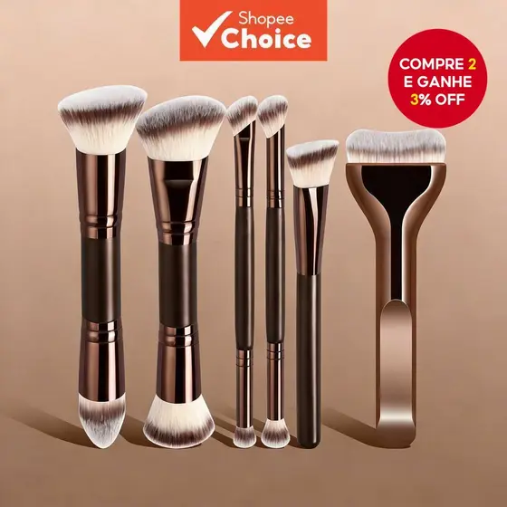 Conjunto De Pincéis De Maquiagem Profissional 6/10/18 Unidades , Viagem Portáteis , Ferramentas Multifuncionais De Ponta