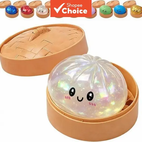 Bolinho de Purpurina Squishy Bolinho com Caixa Brinquedo Sensorial para Alívio do Estresse