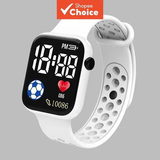 Relógio Digital Led Para Crianças Meninos Esportes À Prova D'água Silicone Casual