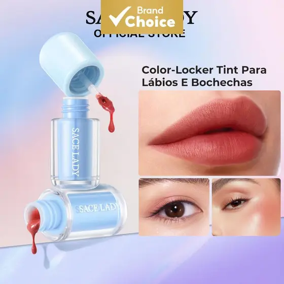 SACE LADY Color-Locker Lip & Check Tint: acabamento natural, hidratação, batom líquido à prova d’água, longa duração