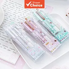 Caneta Gel Morango Chocolate 4 Pçs Bonito Esferográfica Conjunto 0.5mm Secagem Rápida Tinta Preta Retrátil Para Escola E