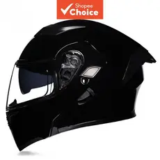 Capacete de Moto | Capacete Flip-Up Modular com Lentes Duplas & Grande Spoiler, Capacete de Corrida para Homens e