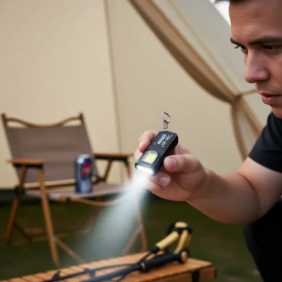Pacote com 3 Mini Lanternas Chaveiro LED COB, Recarregáveis por USB-C, À Prova d’Água, Luz de Trabalho Compacta com