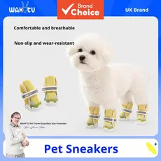 Sapatos Para Animais De Estimação 2 Peças Cães Pequenos Botas De Malha Respirável Reflexiva Antiderrapante Anti-Sujo Tên