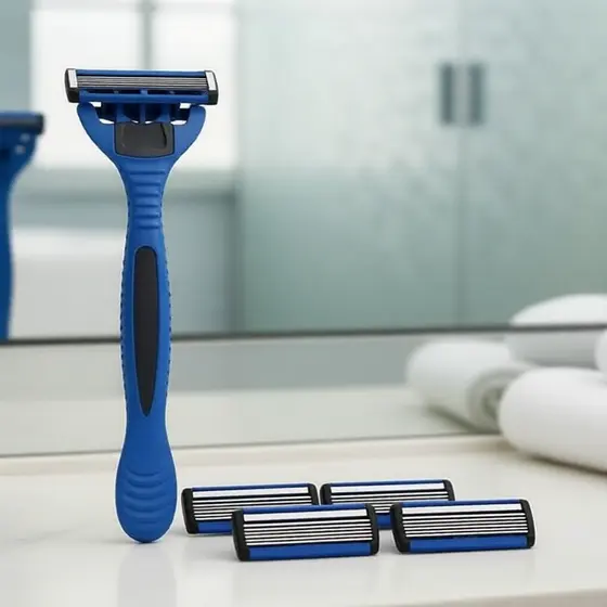 Kit de aparelho de barbear masculino, barbeador manual de 6 lâminas, cabeças substituíveis, ferramenta de barbear