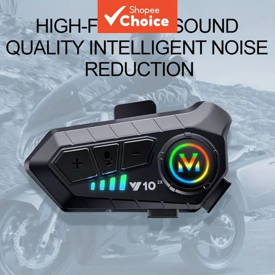 Y10 Fones De Ouvido Microfone Macio Capacete Da Motocicleta Interfone Redução Ruído 2 Piloto 300M Comunicação Bluetooth 