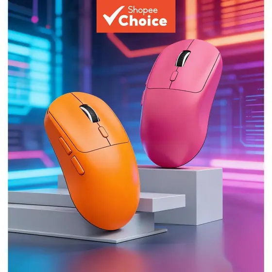 Mouse Gamer Recarregável Silencioso, Mouse Sem Fio Dual Modo 2.4G & Bluetooth, Design Ergonômico, Longa Duração da