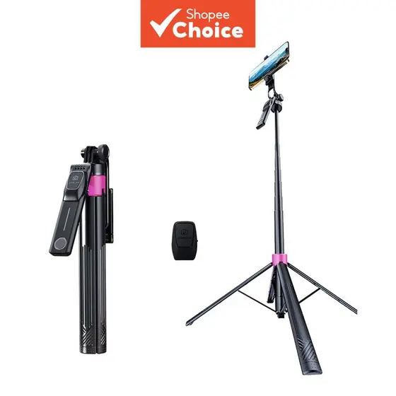 Tripé de Celular Multifuncional Leve com Controle Remoto Sem Fio para Selfie, Fotos, Transmissão e Vlog – Compatível com