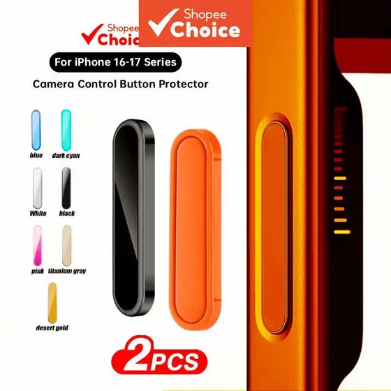 2 peças protetor de botão de controle de câmera multicolorido para iPhone 16 Pro Max 16Pro 16Plus 17Pro 17Plus