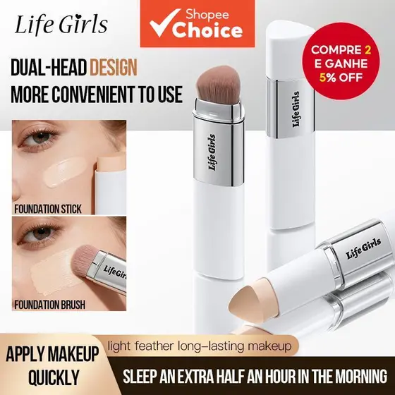 Life Girls Leve Long Wear Foundation Stick Acabamento Natural De Longa Duração Aplicação Suave 10g