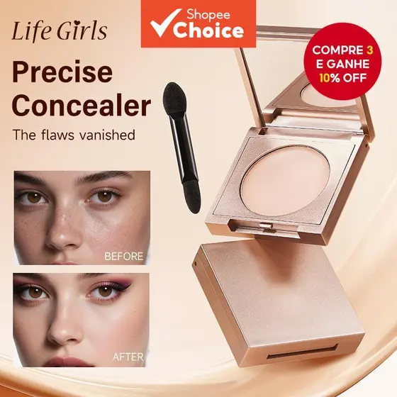 Life Girls Corretivo Creme De Longa Duração Iluminando Base Impecável Cobertura Marcas De Acne Olheiras Conjunto De Pres