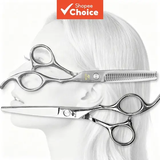 Conjunto De Tesouras De Cabelo De Dente Plano De Aço Inoxidável Para Uso Profissional E Doméstico