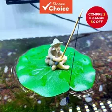 Decoração de aquário de peixe flutuante, Mini decoração de aquário de pescador fofo, Acessório para aquário, Brinquedo