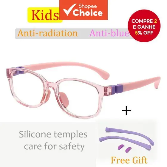 Armações De Óculos De Silicone Crianças Anti Luz Azul Segurança Meninos Meninas Estudantes Proteção Para Os Olhos