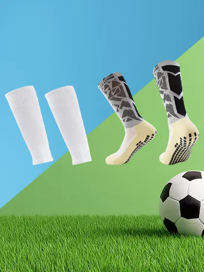 1 par de meias antiderrapantes com grip para futebol, caneleiras para futebol, basquete e esportes