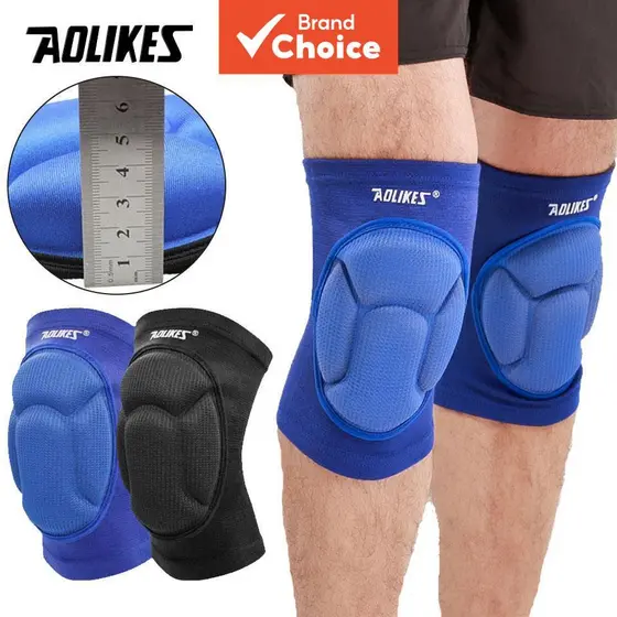 Aolikes 1 Par De Joelheiras De Esponja Anticolisão Espessadas , Manga Esportiva Respirável Absorvente De Suor Para Ioga