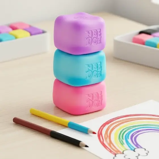 Schylling Needoh Nice Cube Fidget Toy, brinquedo de inquietação com toque ultra firme