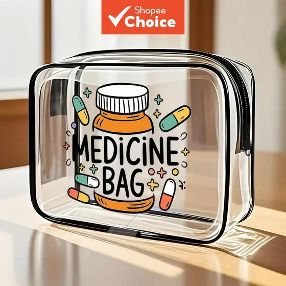 Bolsa Cosmética Transparente para Mulheres - Bolsa de Medicamentos, Ideal para Viagens, Academia e Praia - Nécessaire e