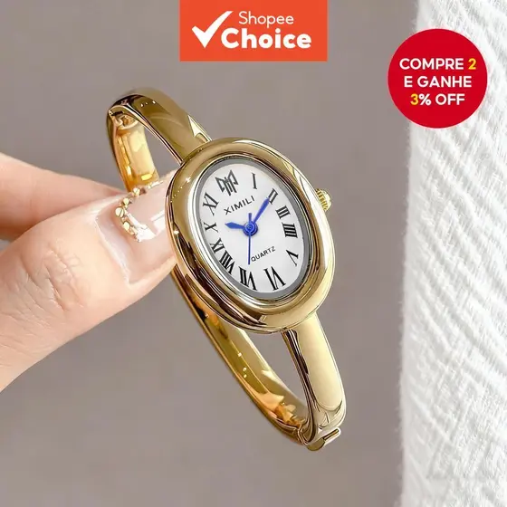 Relógio de Quartzo Feminino com Pulseira de Pulseira Pequeno Roma Dial Retro Clássico Elegante