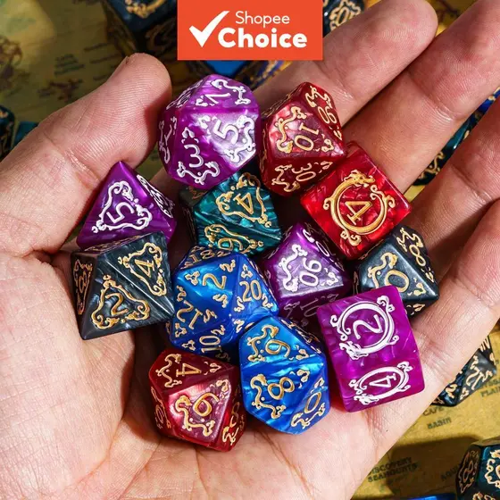 CISWGE Esportes Conjunto De Dados Poliédricos 7 Pçs DND Jogo De Tabuleiro Para Mesa RPG Jogos Adulto Presente Jogando Ca