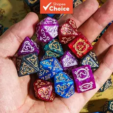 CISWGE Esportes Conjunto De Dados Poliédricos 7 Pçs DND Jogo De Tabuleiro Para Mesa RPG Jogos Adulto Presente Jogando Ca