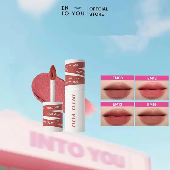 INTO YOU Shero Super Matte Batom Lama para Lábios e Bochechas, Longa Duração, Maquiagem Labial de Alta Pigmentação