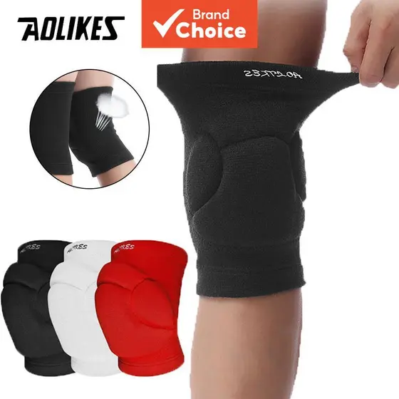 Aolikes 1 Par Esportes Joelheira Respirável Anti-Colisão Esponja Elástica Voleibol Dança Joelheiras & Acessórios Ao Ar L