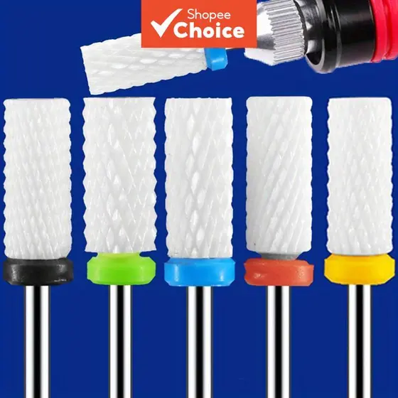 Conjunto de Brocas Cerâmicas para Unhas, Bits para Manicure e Pedicure Elétricos para Remoção de Gel Acrílico e