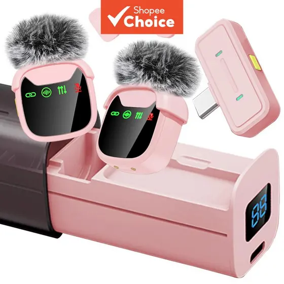 Mini Microfone de Lapela Sem Fio, Redução de Ruído para Vlogs, Entrevistas e Transmissão ao Vivo