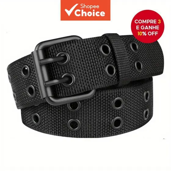 Nova Moda Cinto Masculino de Nylon Respirável para Esportes ao Ar Livre com Fivela de Pino para Calças Jeans