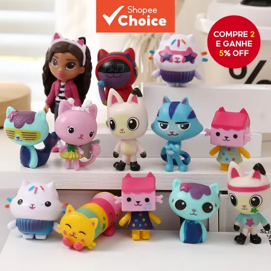 13 peças/conjunto de bonecos de ação da Casa de Bonecas Gabby, coleção de bonecas fofas, brinquedos modelo.