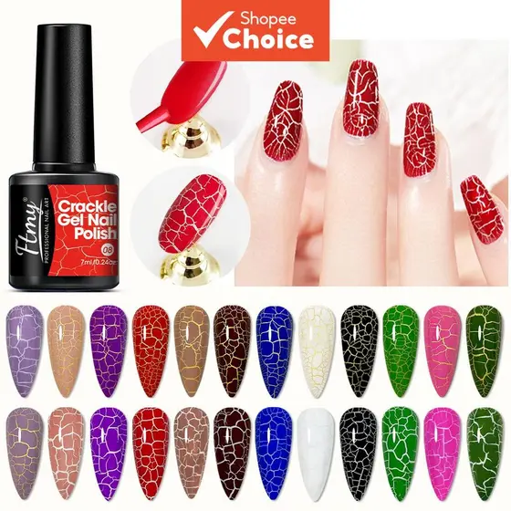 Esmalte em gel para unhas com efeito de rachadura: esmalte decorativo resistente e não danifica as unhas com UV/LED - 7