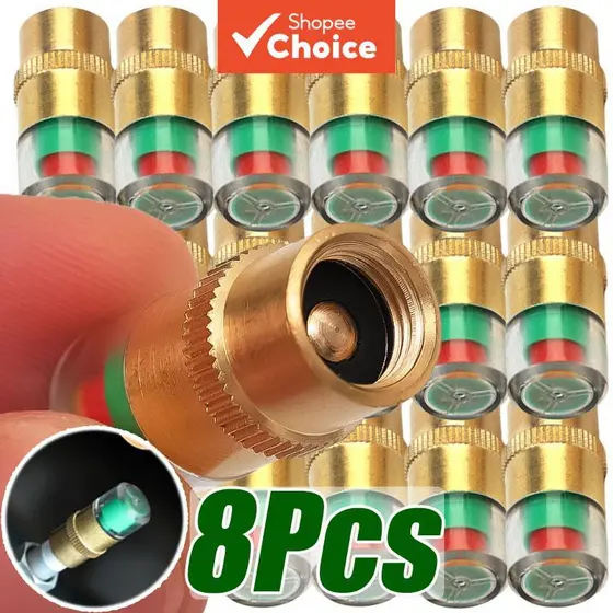 1-8 peças Indicador Externo de Pressão de Pneus para Válvula de Roda, Alarme Sensor de Pressão de Pneu para Automóveis,