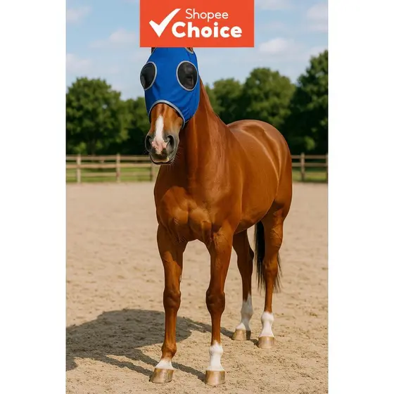 EquiShield Respirável Máscaras De Cavalo Mosquito Voar Proteção UV Equipamento Equestre anjing tutup muka Cão Festa Chap
