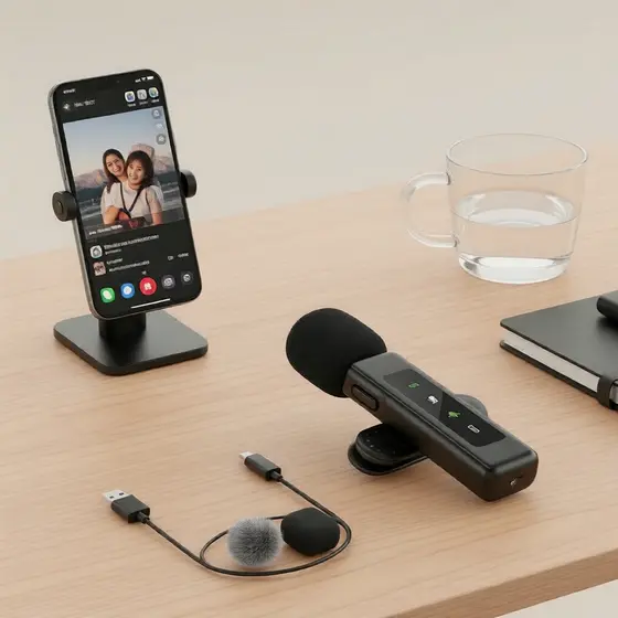 Porta Relâmpago De Microfone De Lapela Sem Fio Para Gravação De Vlog Com Redução De Ruído Do iPhone 8-14