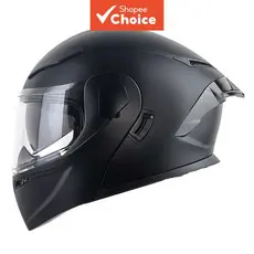 LSJ Capacete Modular Viseira Dupla Full Face Flip Up Preto Fosco DOT Aprovado Unissex