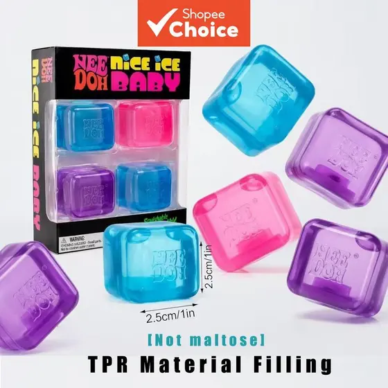 Pacote De 4 Brinquedos Moles De Cubo De Gelo , Super Macios , Alívio Do Estresse E Jogo Sensorial De Páscoa