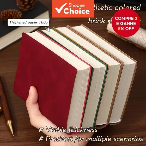 A6 145x105mm Diário Caderno De Couro 400 Páginas Quadro Branco Nota Bookpocket Capa Mole Bloco De Escrita Papelaria Para