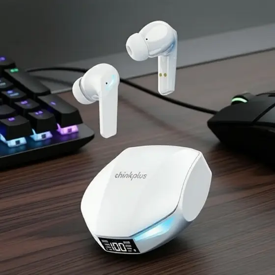 Fones de Ouvido Lenovo Thinkplus XT53 TWS Bluetooth 5.4 à Prova d'Água, com Visor LED, HiFi Stereo, Baixa Latência e