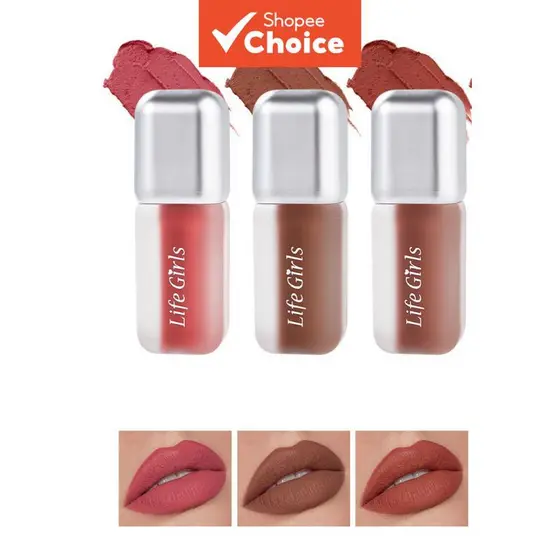 Conjunto de 5 Batons Brilhantes Efeito Mate Prata Pequena Vida Meninas, 25g, Longa Duração, Não Resseca, Maquiagem