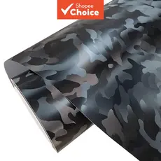Rolo de Vinil Adesivo Stealth Preto Fantasma para Envelopamento de Veículos, Autocolante com Liberação de Ar, Película