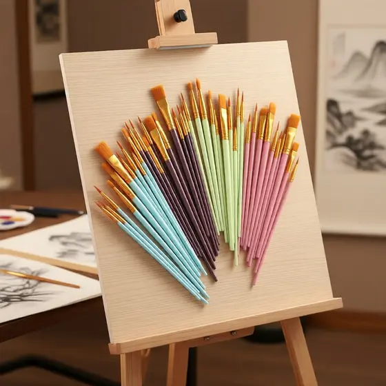 Conjunto de Pincéis de Nylon para Artistas | Canetas de Gancho para Aquarela e Pintura a Óleo