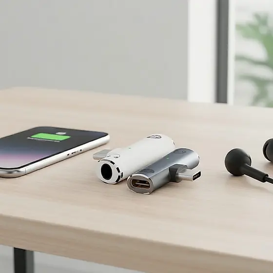 Adaptador USB-C para Áudio 3.5mm Fonken 2-em-1 com Carregamento PD 100W para Tablets